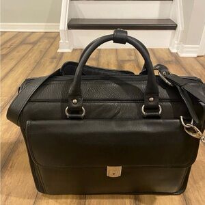 Black Leather Men's Bag / Briefcase Mcklein